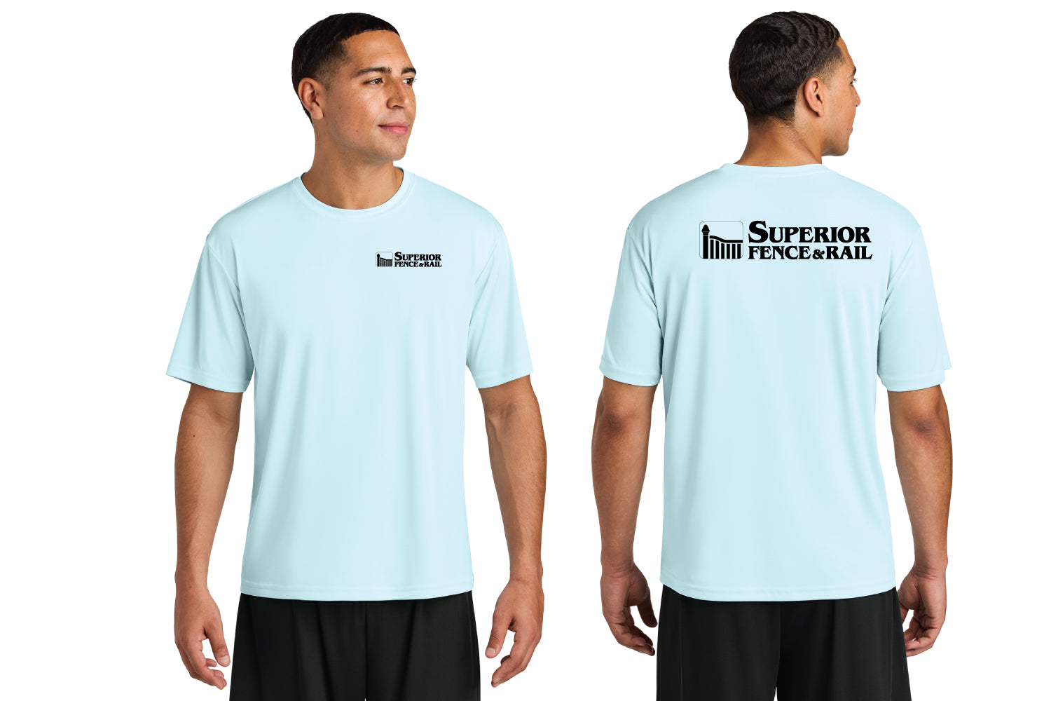 Superior Fence & Rail UV Protection Tee - Pastel Blue