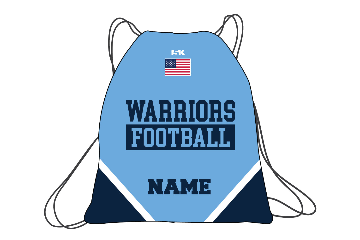 Waldwick Warriors Football Sublimated Drawstring Bag