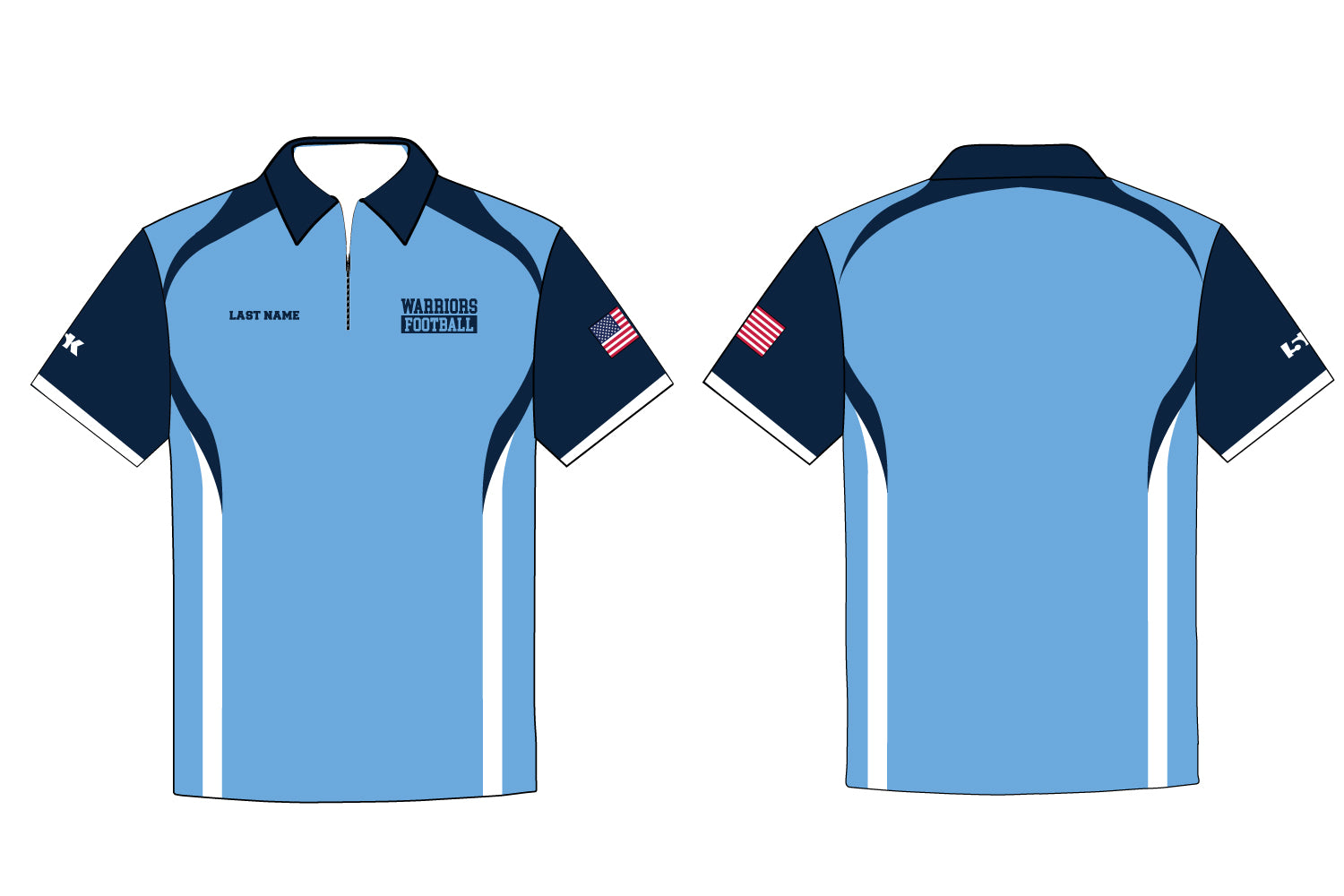 Waldwick Warriors Football Sublimated Polo Shirt