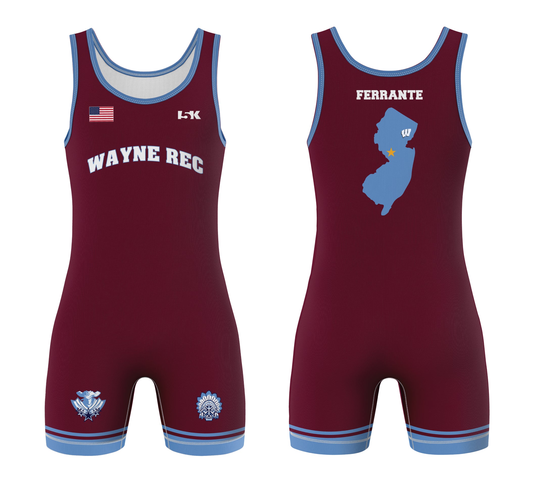 Wayne Rec "State Team" Sublimated Men's Singlet