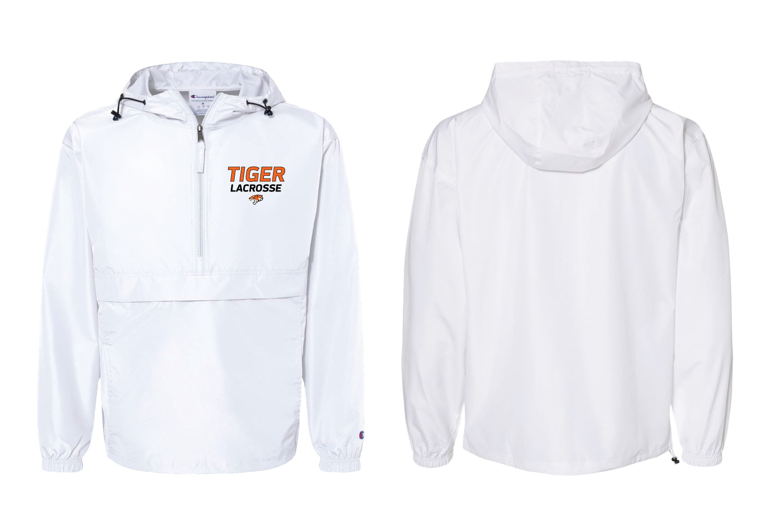 Tiger Lacrosse Windbreaker 1/2 Zip Jacket - White