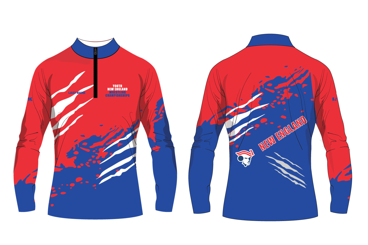 YNEW Wrestling Sublimated Quarter Zip - Boys