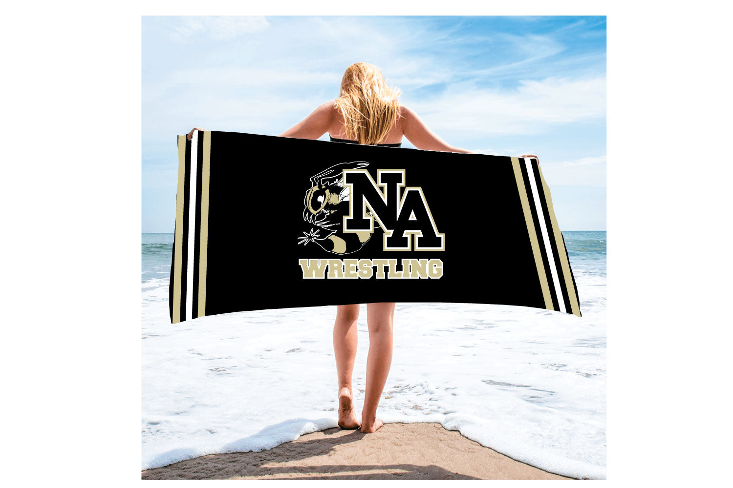 Yellow Jackets Wrestling Sublimated Beach Towel