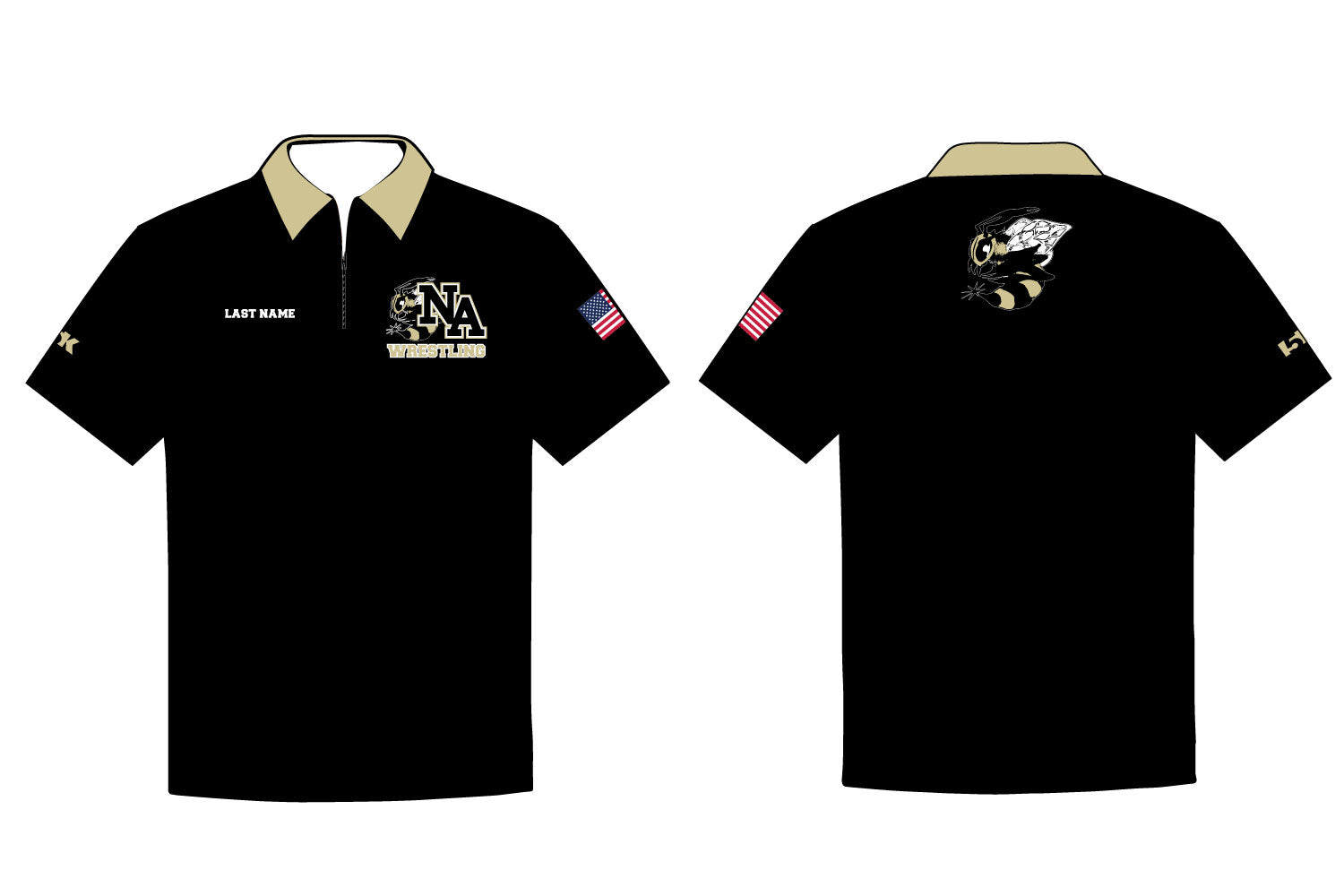 Yellow Jackets Wrestling Sublimated Polo Shirt