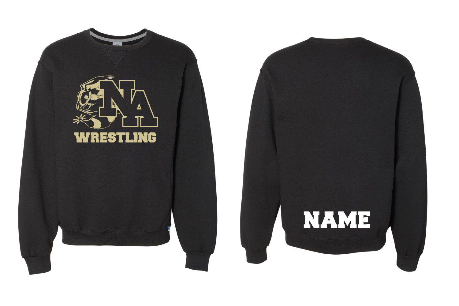 Yellow Jackets Wrestling Cotton Crewneck Sweatshirt - Black