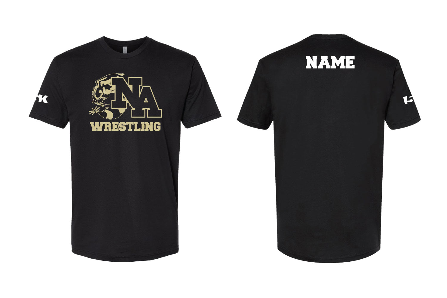 Yellow Jackets Wrestling Cotton Crew Tee - Black