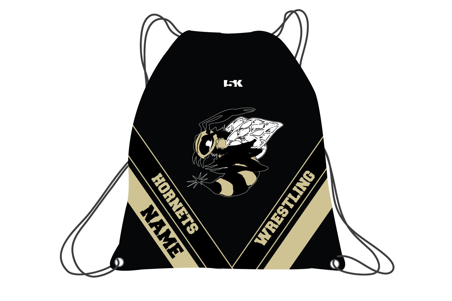 Yellow Jackets Wrestling Sublimated Drawstring Bag