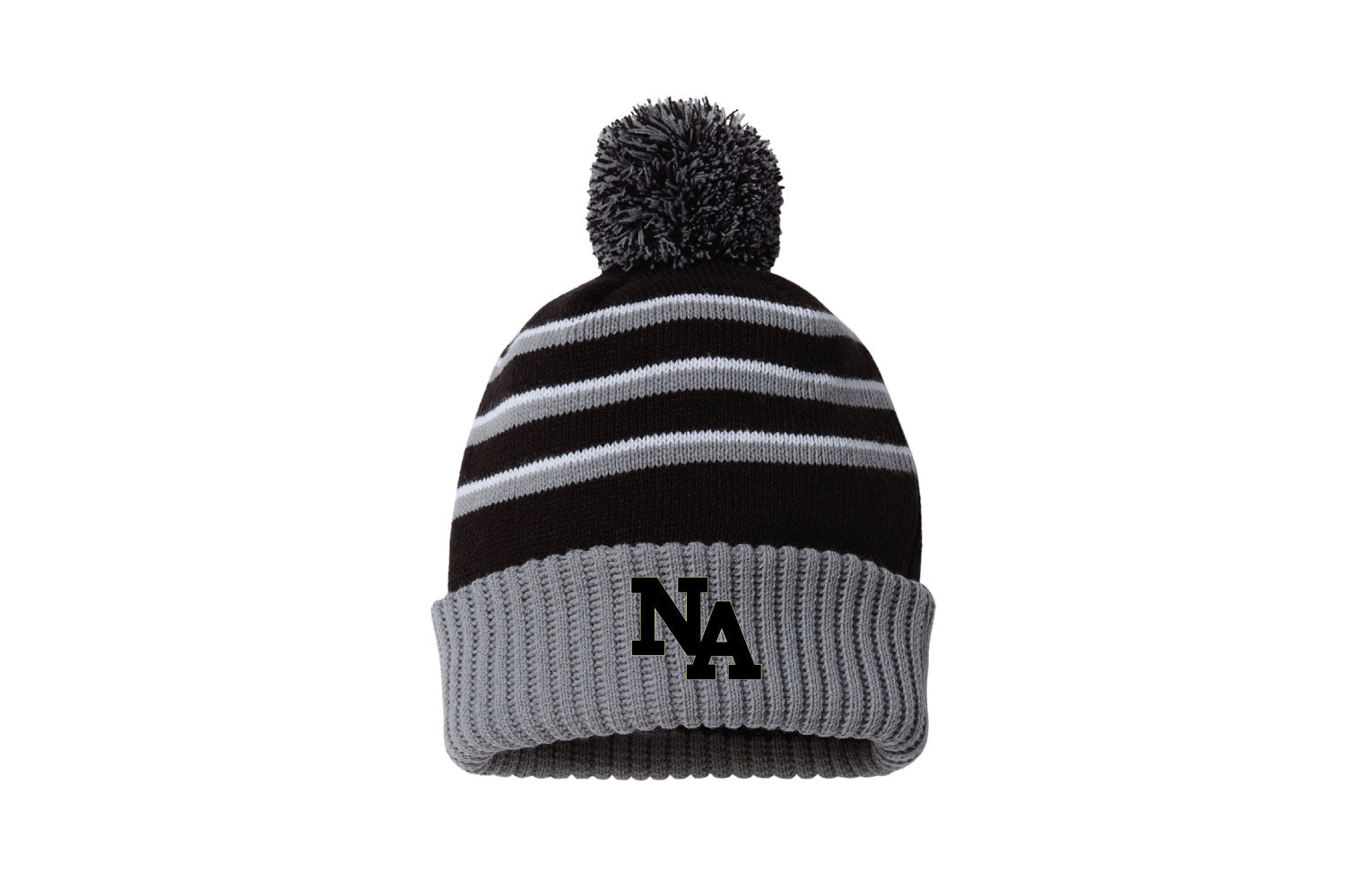Yellow Jackets Wrestling Pom Beanie - Black/Grey