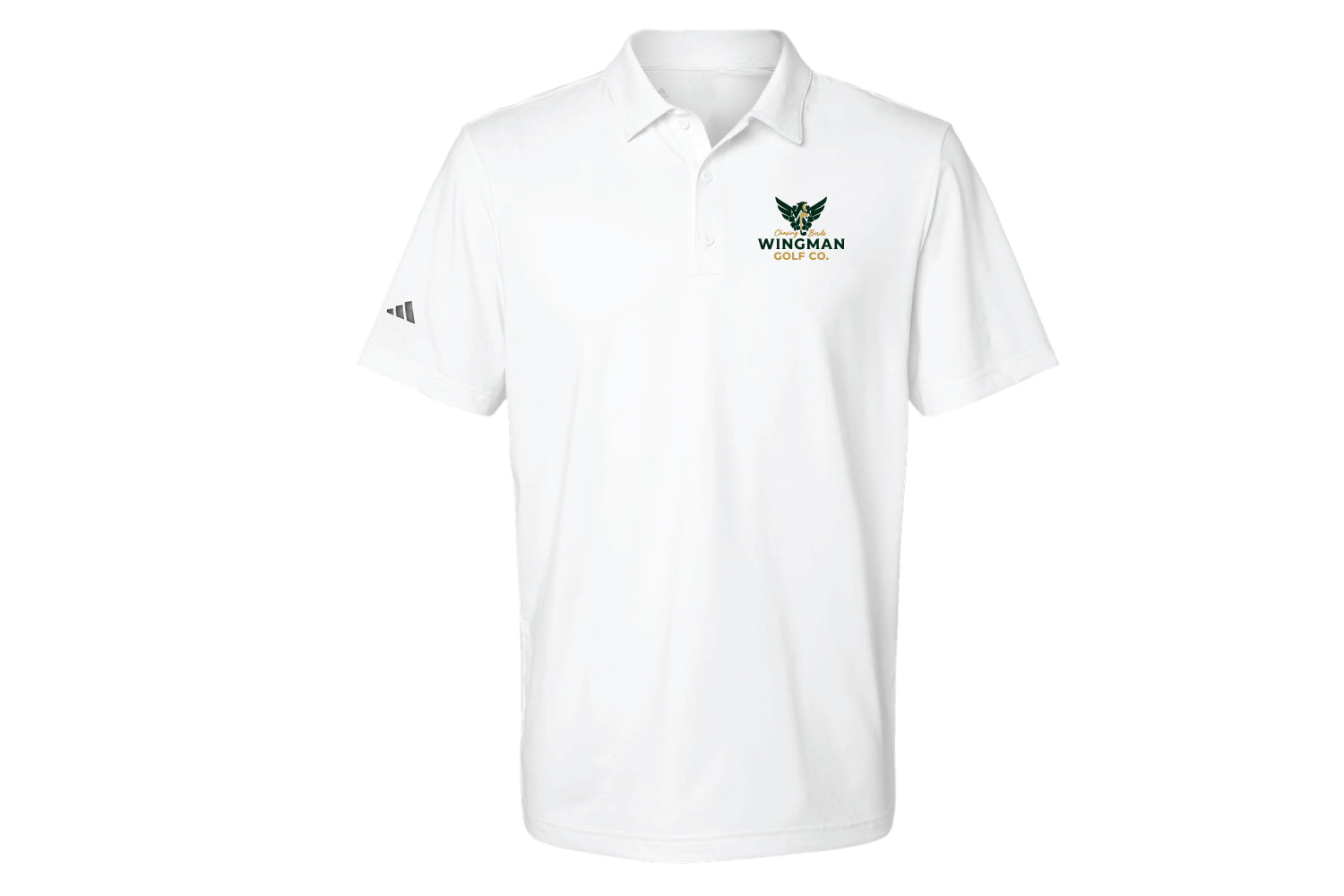 Chasing Birds Wingman Golf Adidas Polo - White