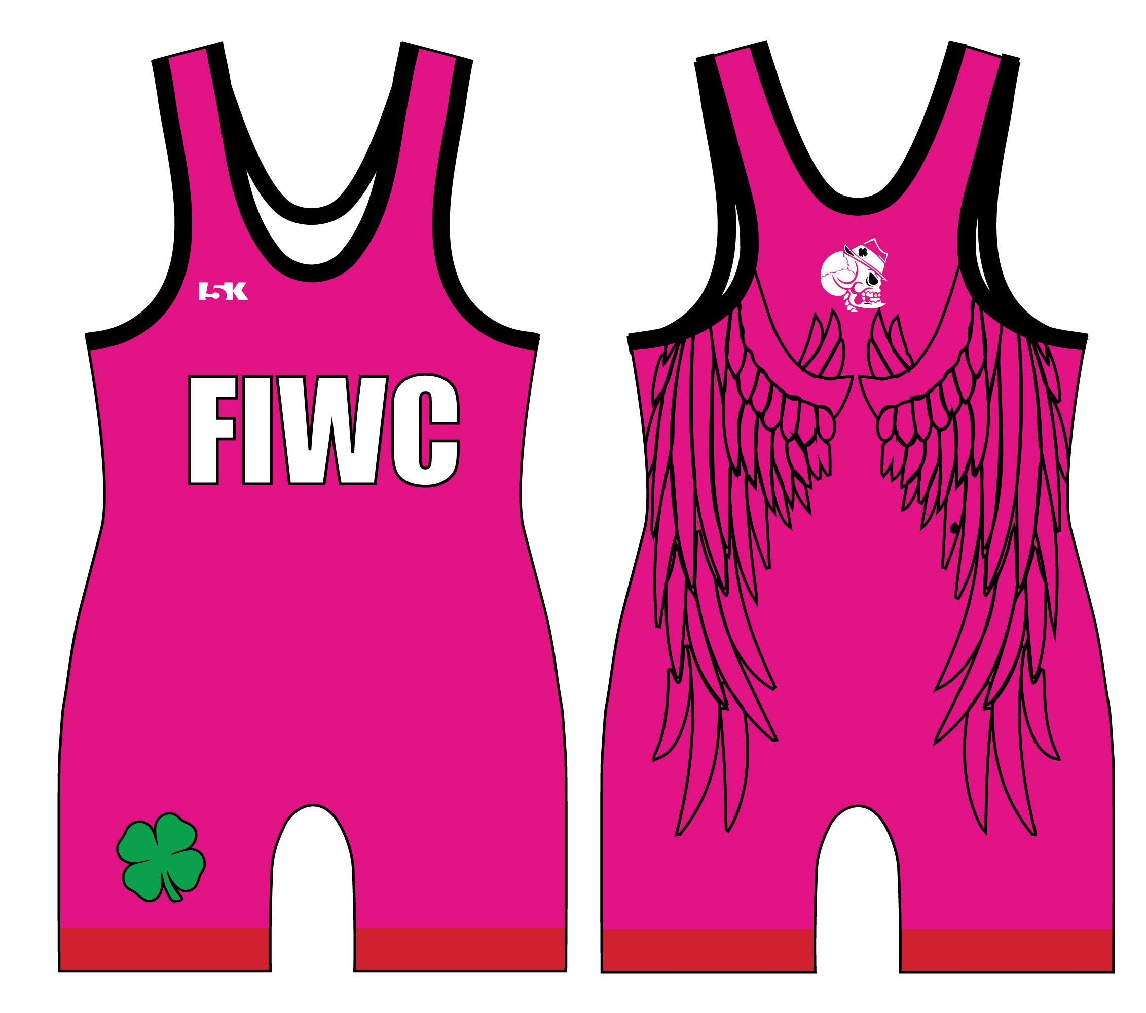 Fightin' Irish Wrestling Sublimated Men's/Women's Singlet (Angel Design - Pink)