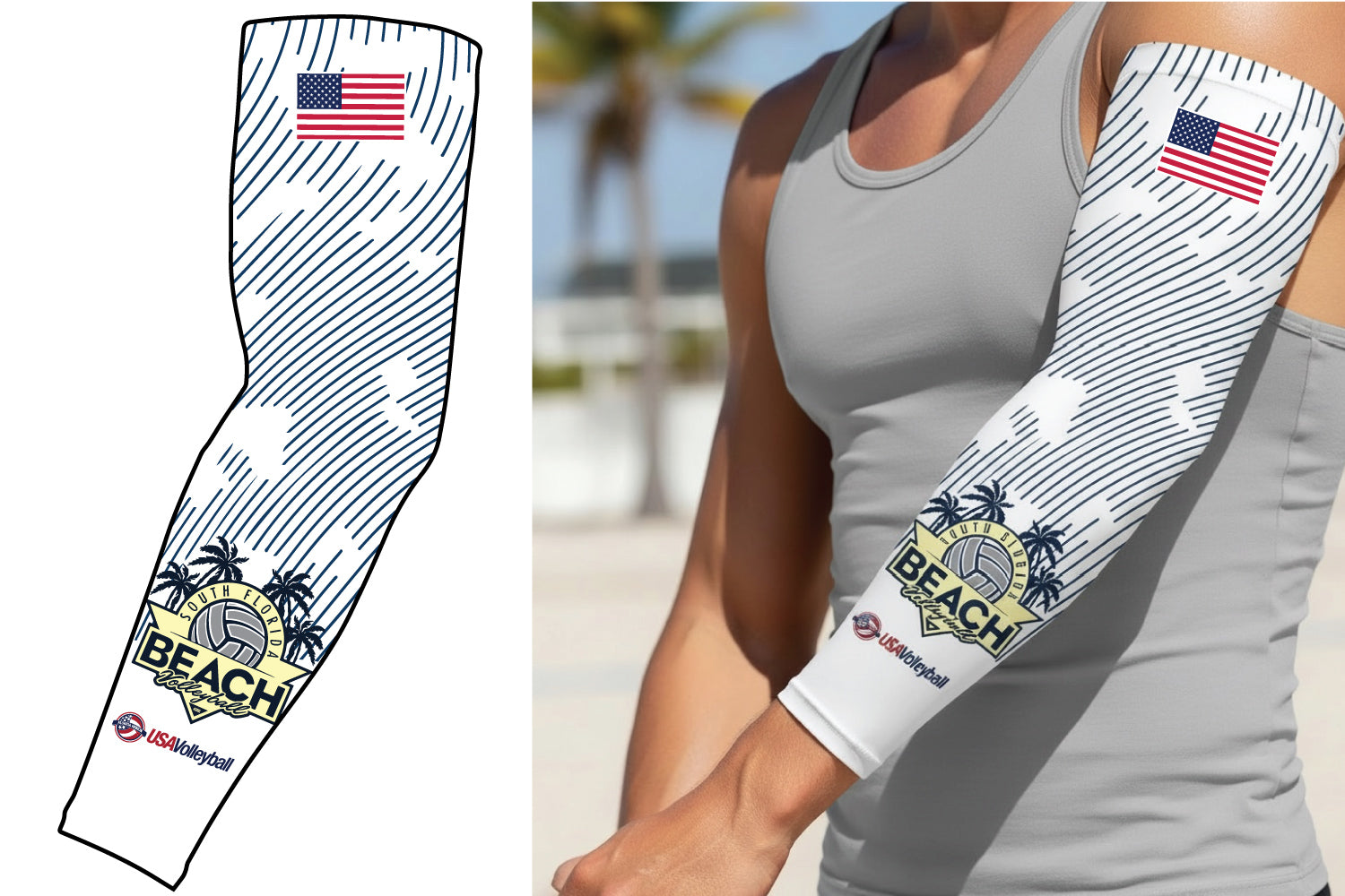 South Florida Beach Volleyball Sublimated Compression Sleeve