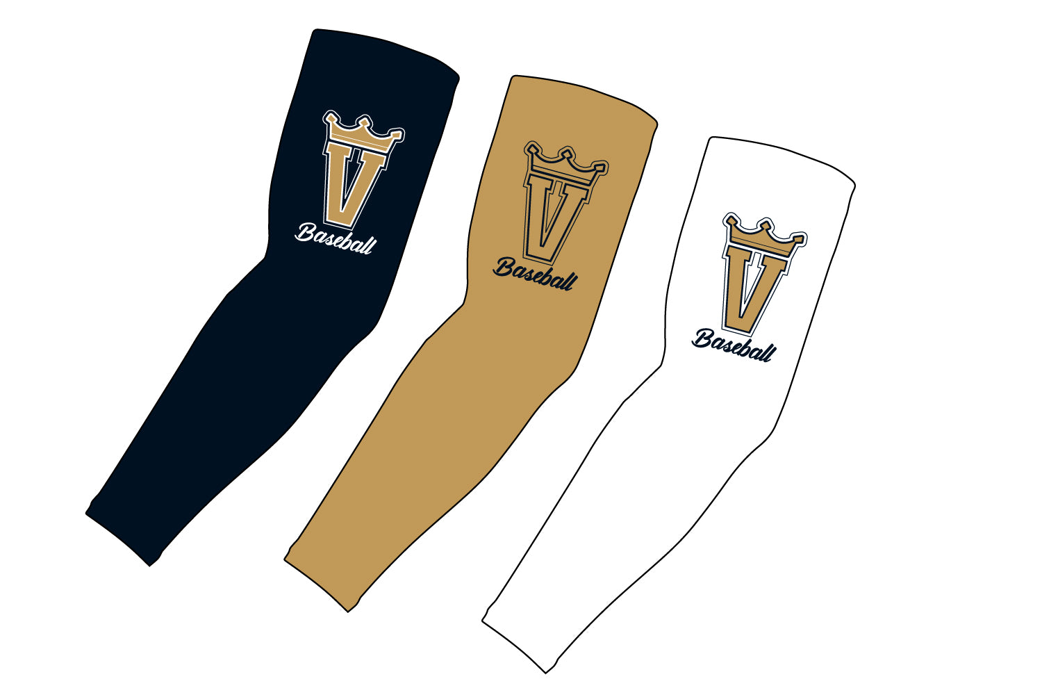 Valley Kings Baseball Sublimated Compression Sleeve - Navy/Gold/White