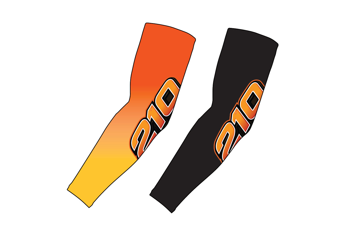210 Baseball Sublimated Compression Sleeve - Black / Orange
