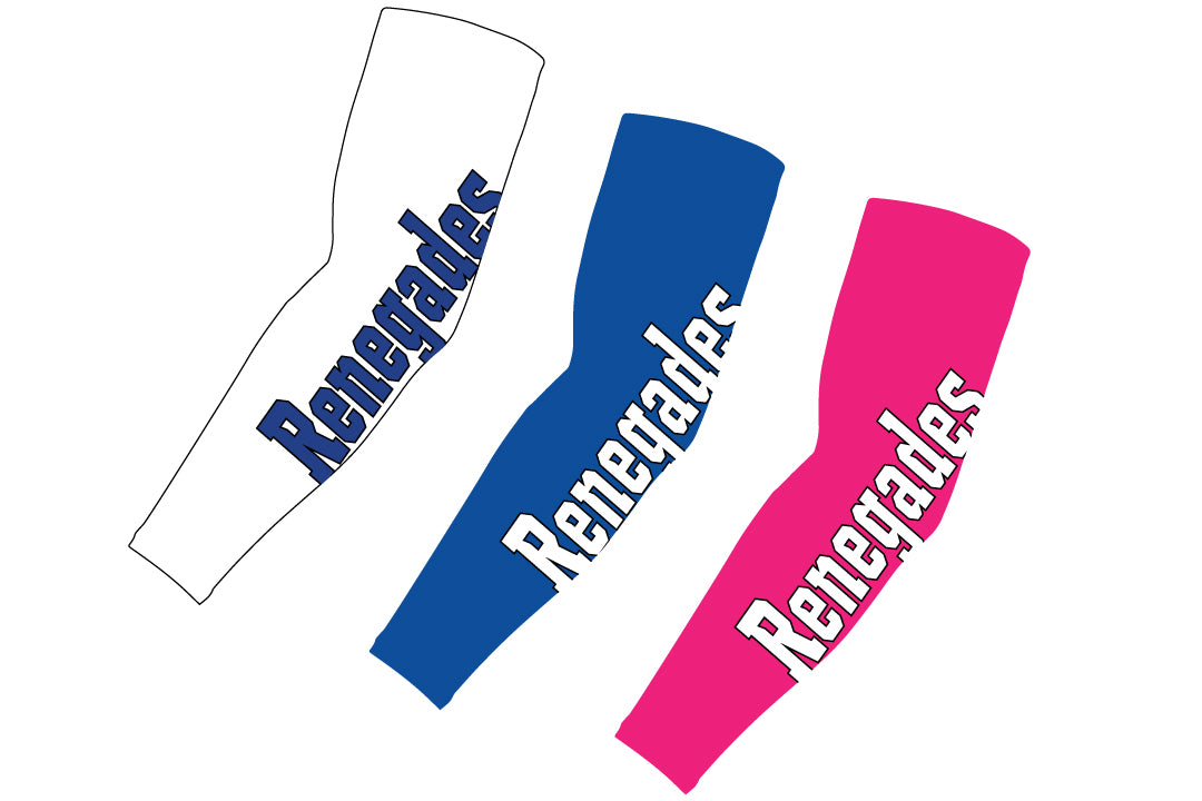Tri-Town Renegades Football Sublimated Compression Sleeve - White/Royal/Pink