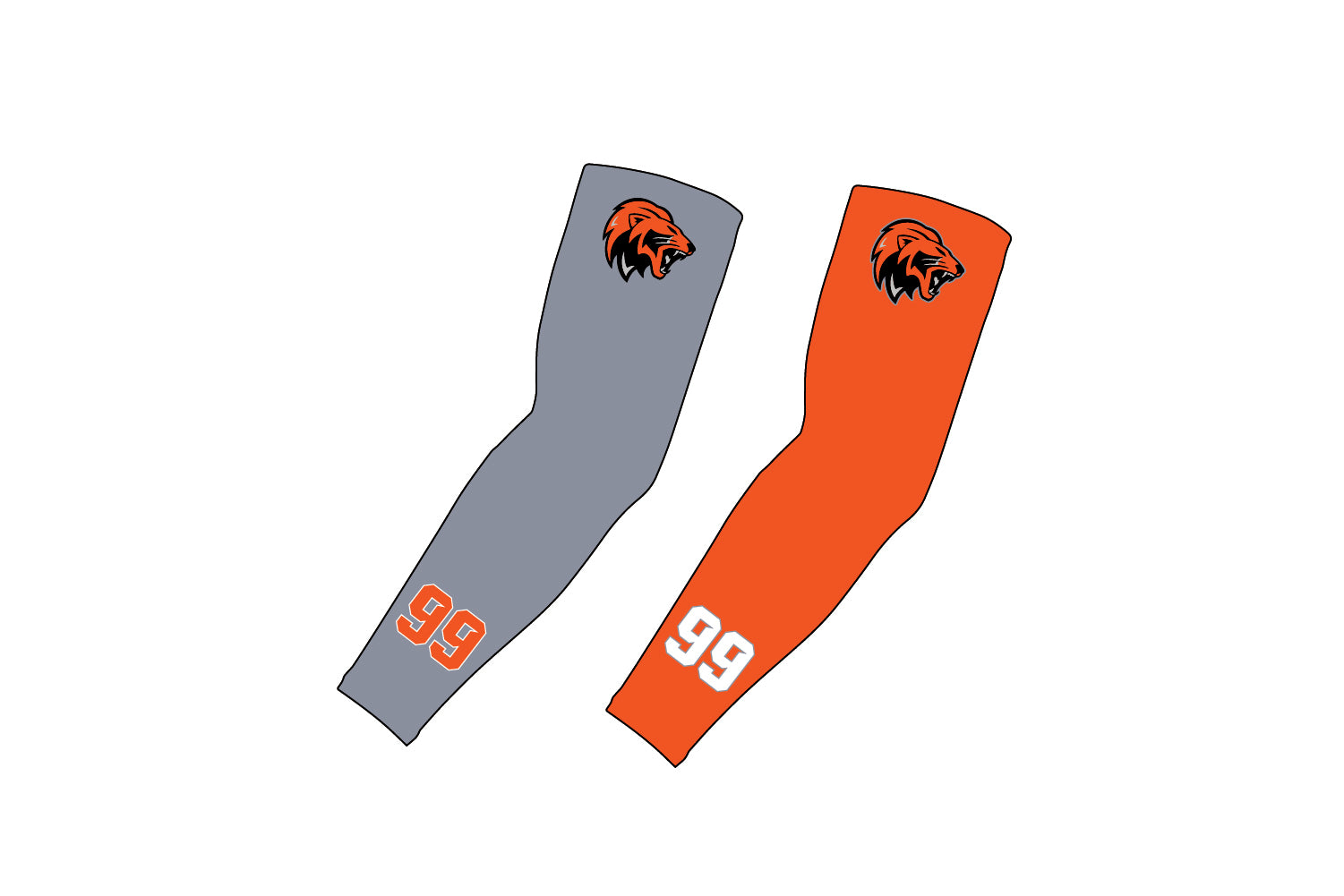 North County Lions Sublimated Compression Sleeve - Gray/Orange