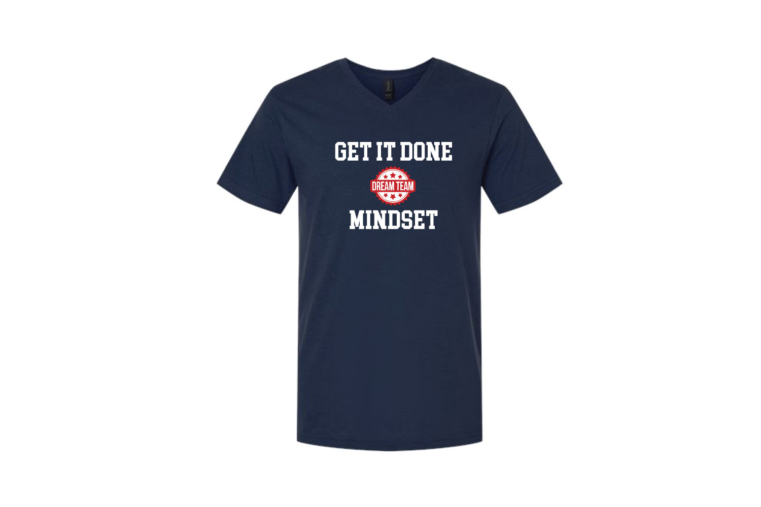 Dream Team Cotton Men's V-Neck Tee (Navy)