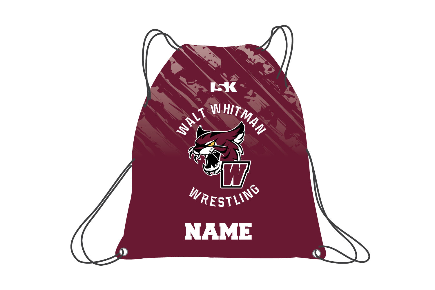 Wildcats Wrestling Sublimated Drawstring Bag