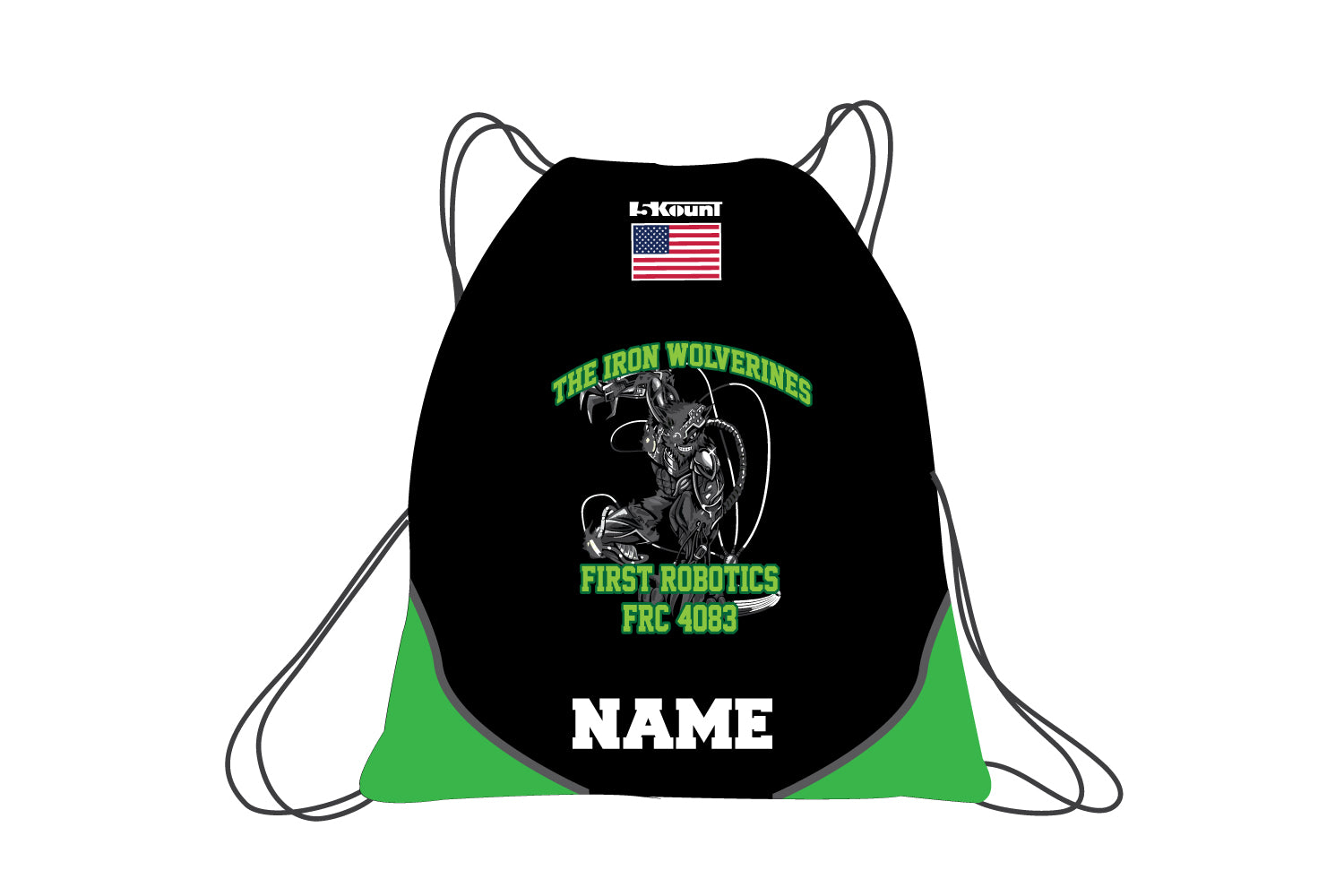 Iron Wolverines Sublimated Drawstring Bag