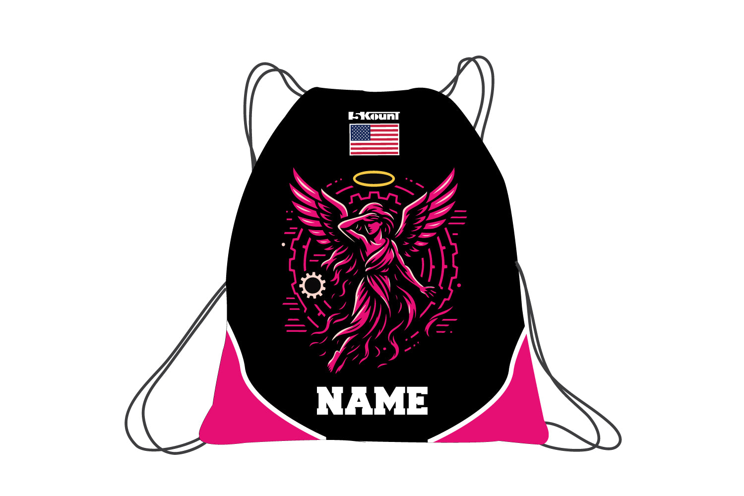 Iron Wolverine Angels Sublimated Drawstring Bag