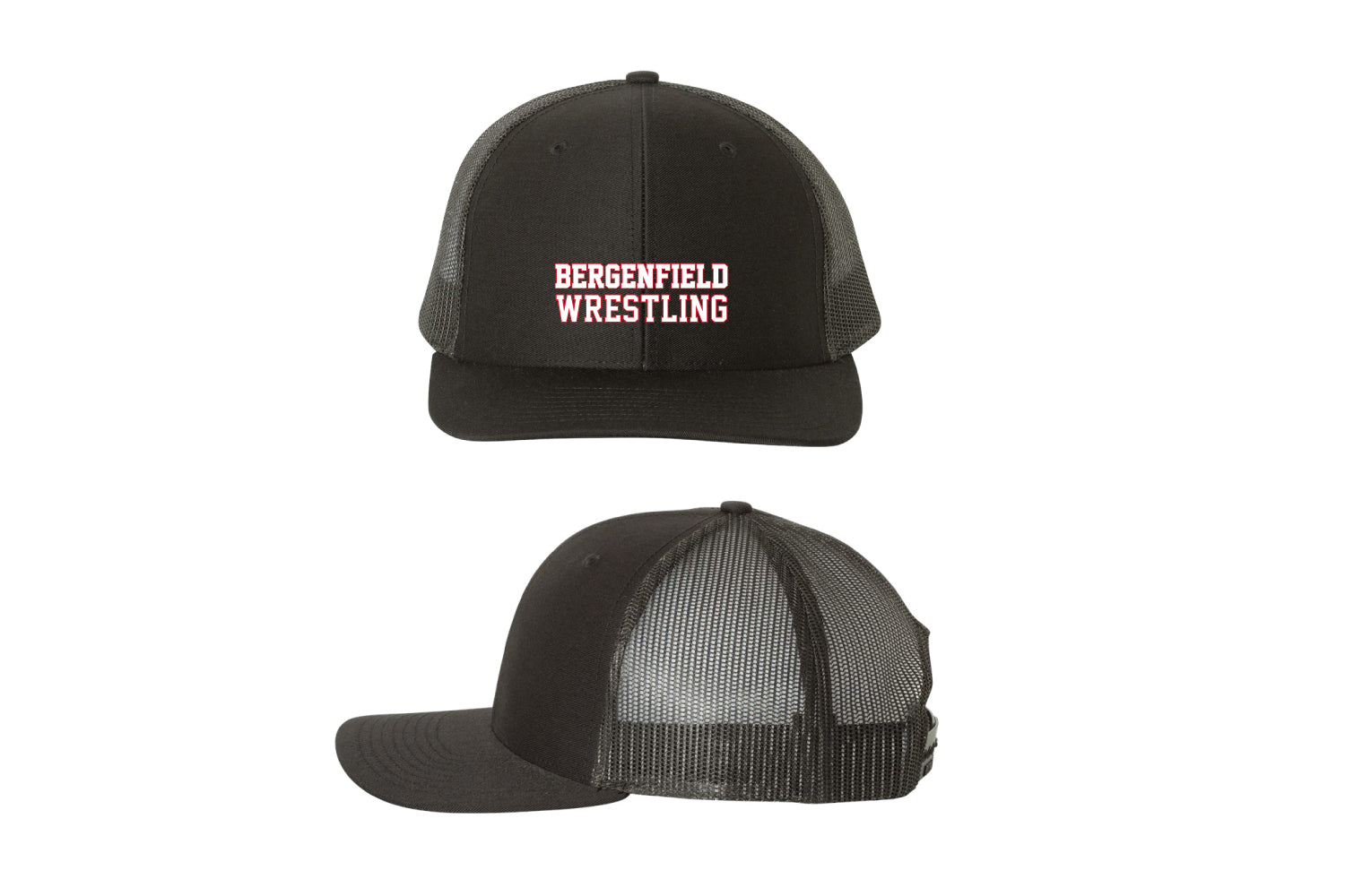 Bergenfield Bears Wrestling Snapback Trucker Cap - Black