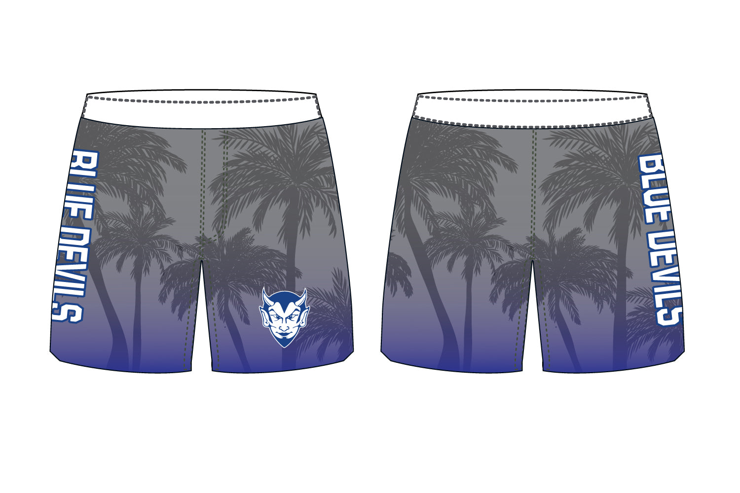 Wood-Ridge Blue Devils Sublimated Men's Swimming Trunks (Generic - Style 1)