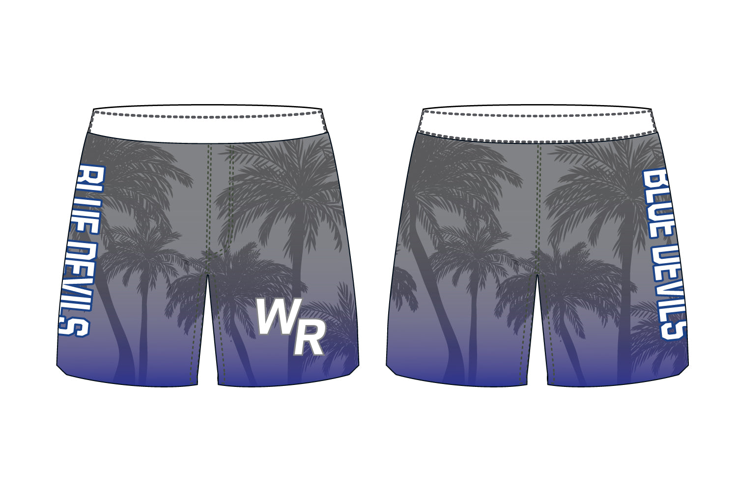 Wood-Ridge Blue Devils Sublimated Men's Swimming Trunks (Generic - Style 2)