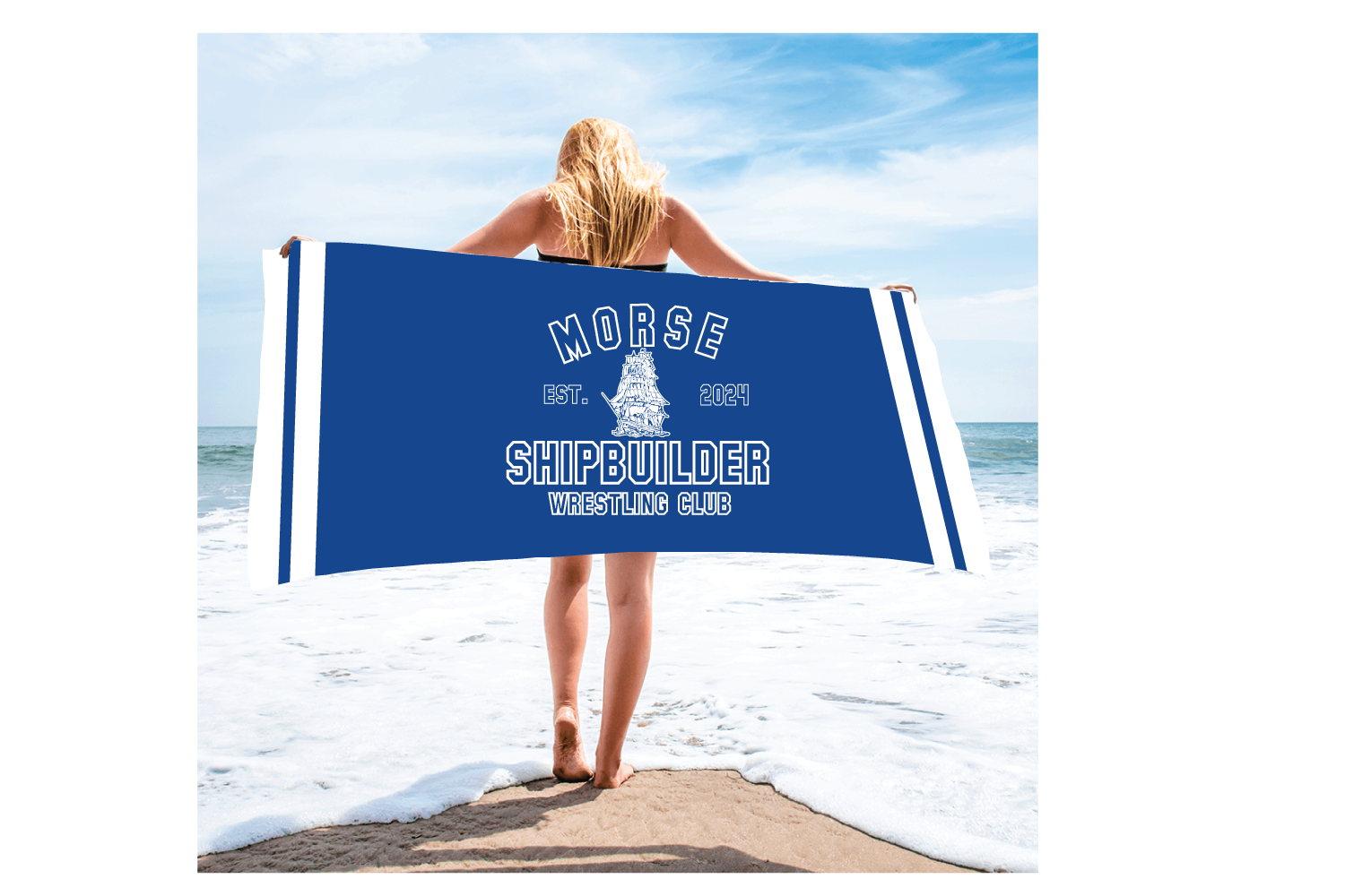 Shipbuilder Wrestling Sublimated Beach Towel
