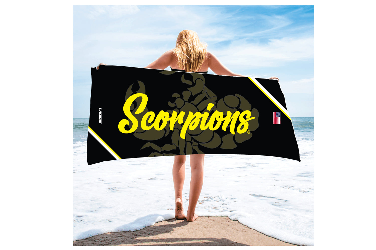 Scorpions Wrestling Sublimated Beach Towel