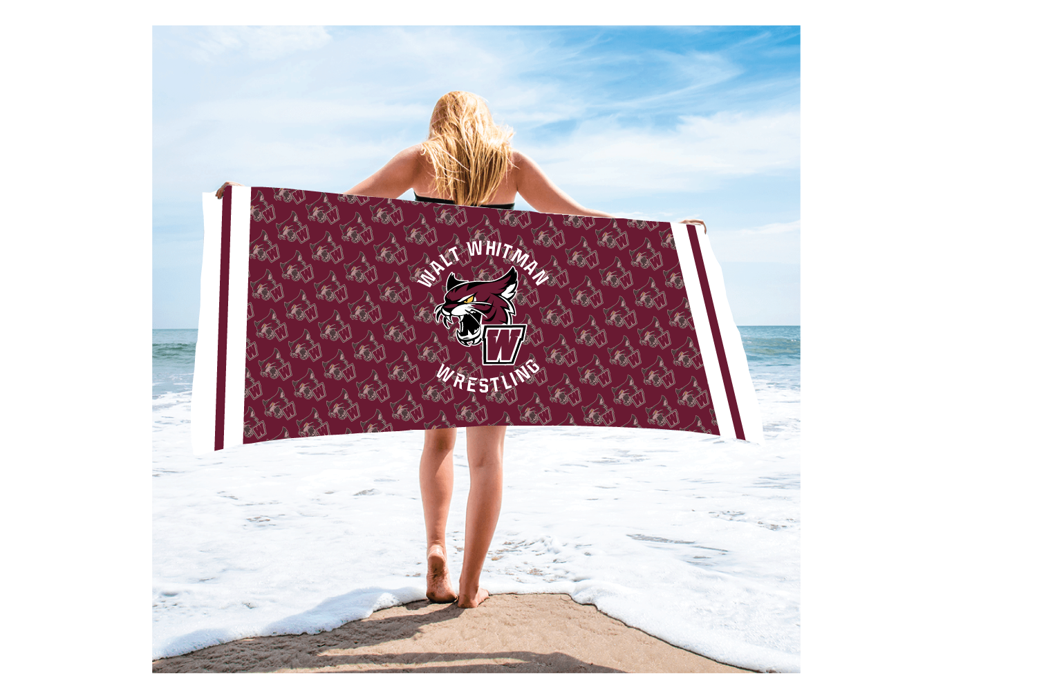 Wildcats Wrestling Sublimated Beach Towel