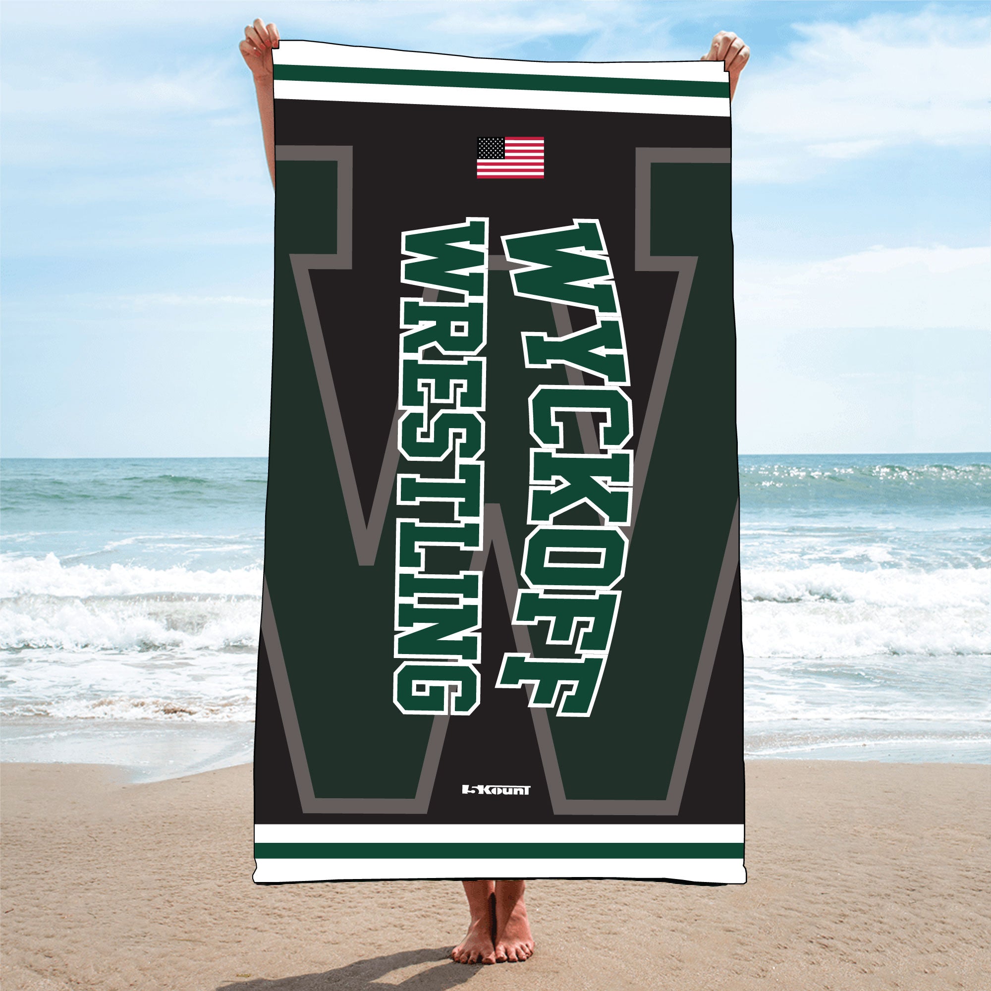Wyckoff Wrestling Sublimated Beach Towel