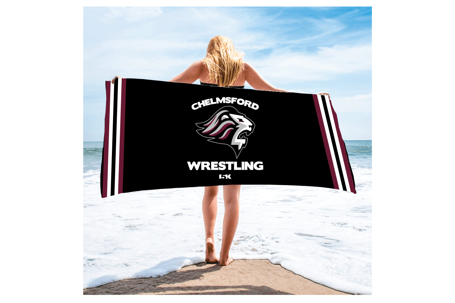 Chelmsford Youth Wrestling Sublimated Beach Towel