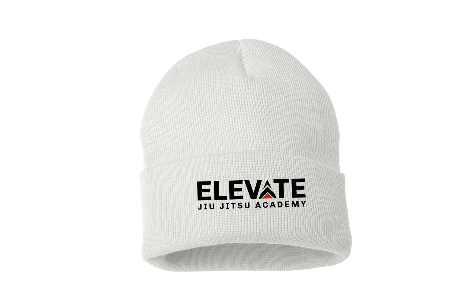 Elevate Jiu Jitsu Academy Beanie - White (Embroidered Logo)