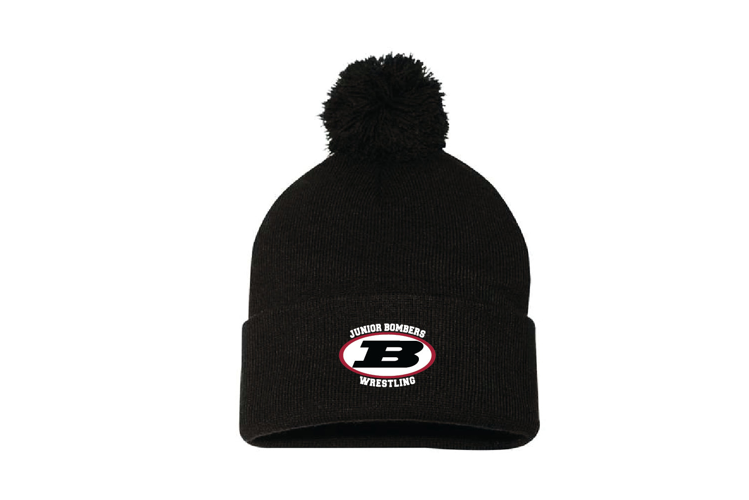Boonton Bombers Wrestling Pom Beanie - Black