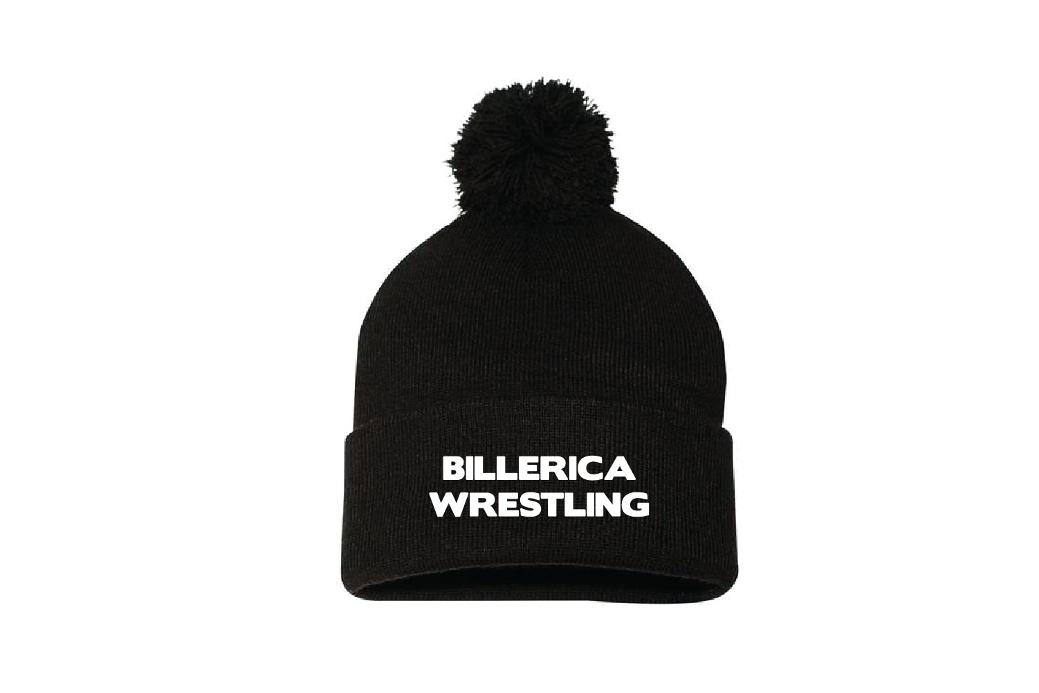Billerica Wrestling Pom Beanie - Black