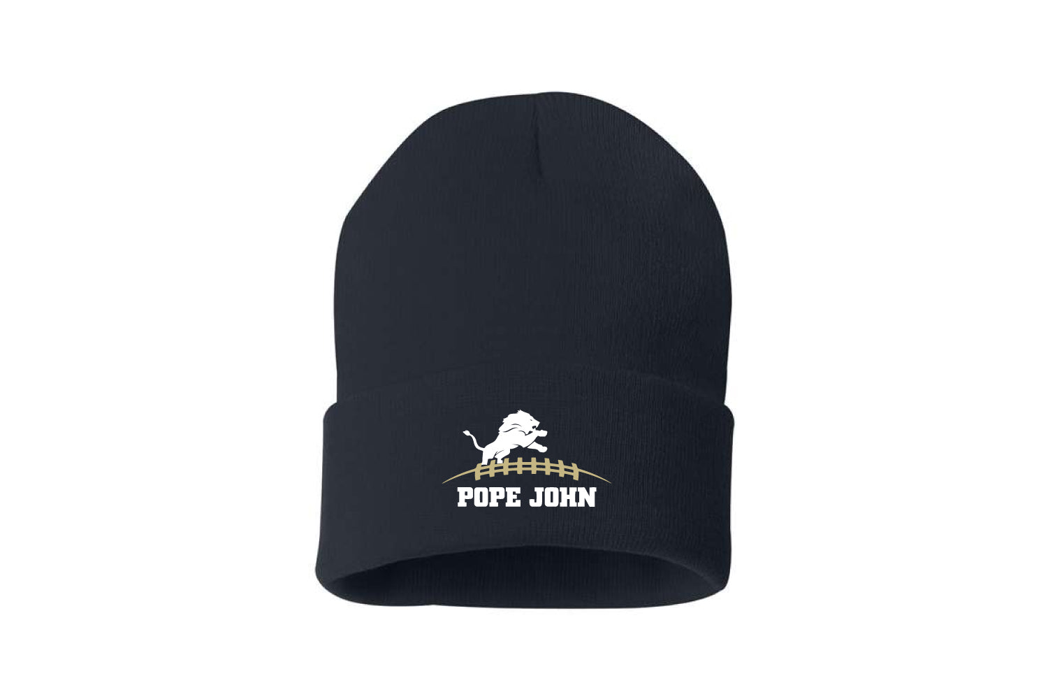 Pope John Football Beanie Hat - Navy