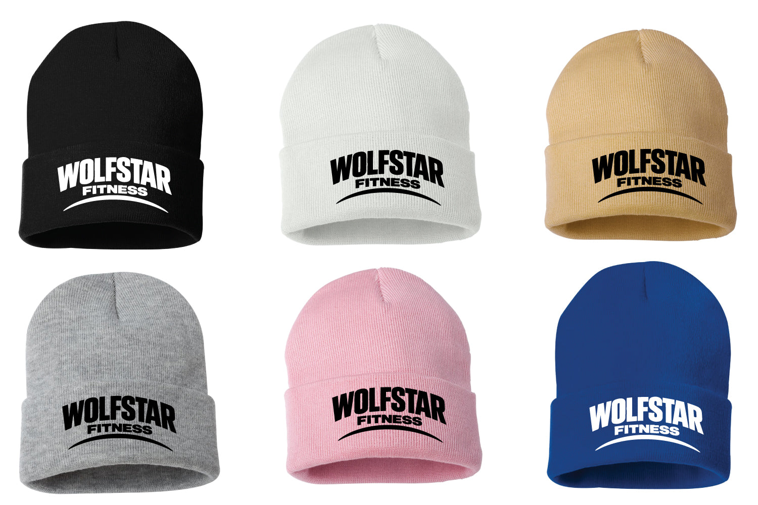 WolfStar Fitness Beanie - (Embroidered Logo) - 6 color options