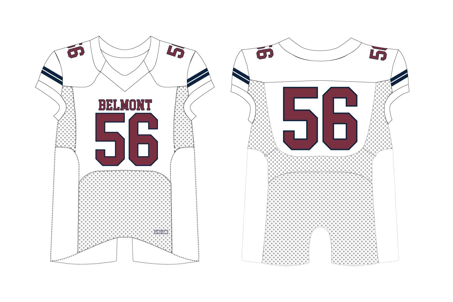 Belmont Football Sublimated Multi-Panel Game Jersey