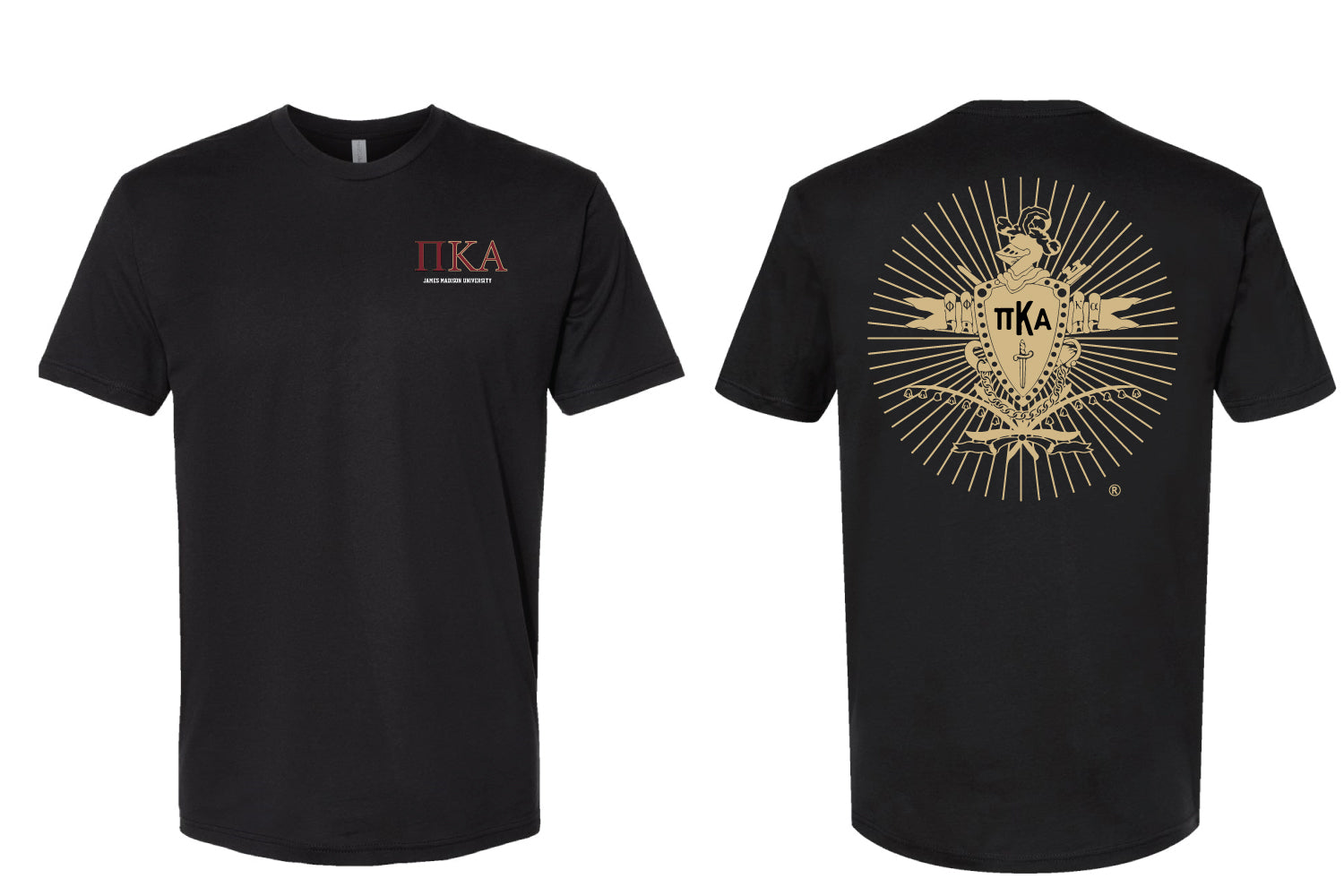 JMU Pi Kappa Alpha Design 2 Cotton Crew Tee - Black