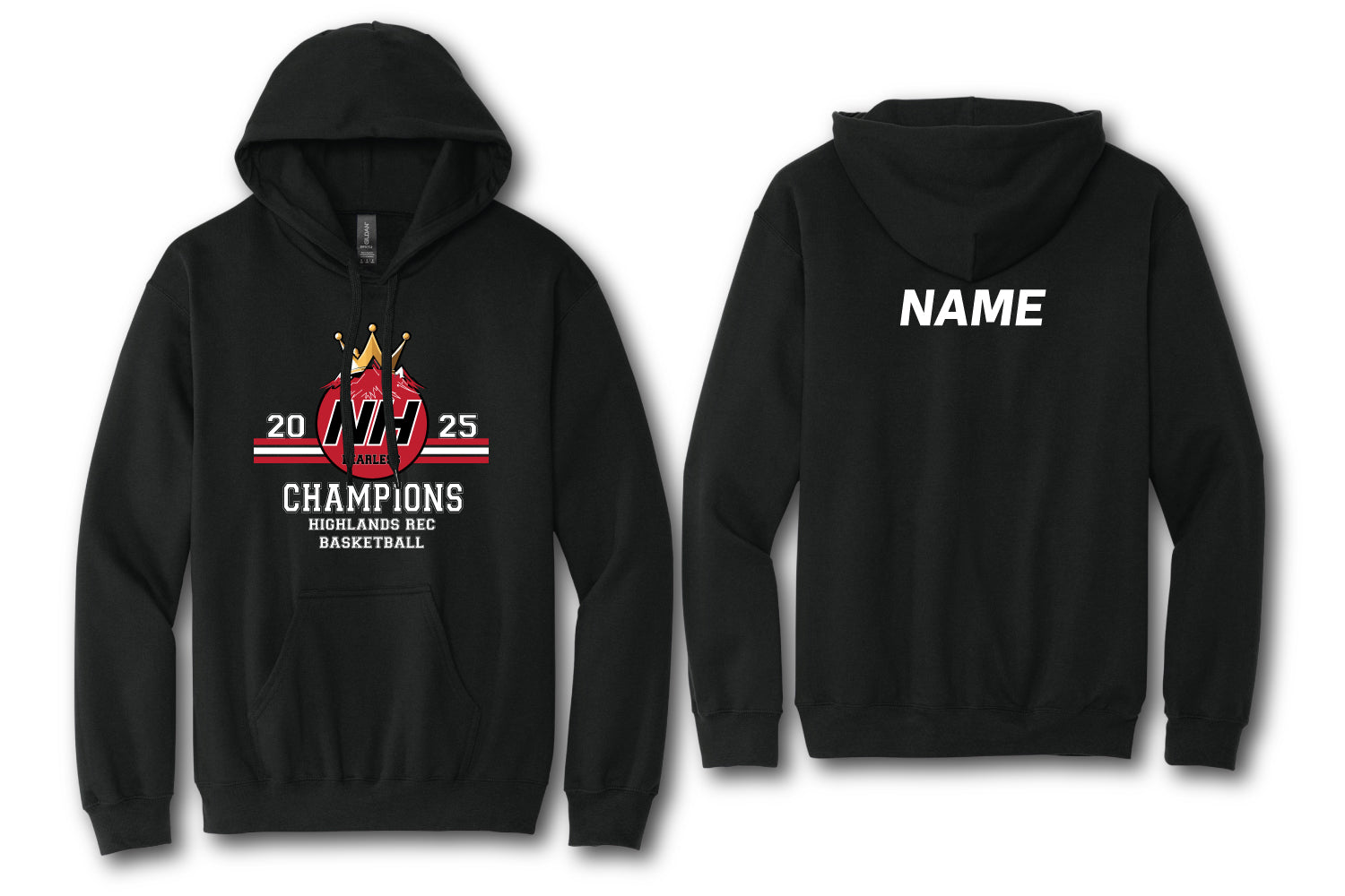 Highlands Rec Cotton Hoodie Design 3 - Black