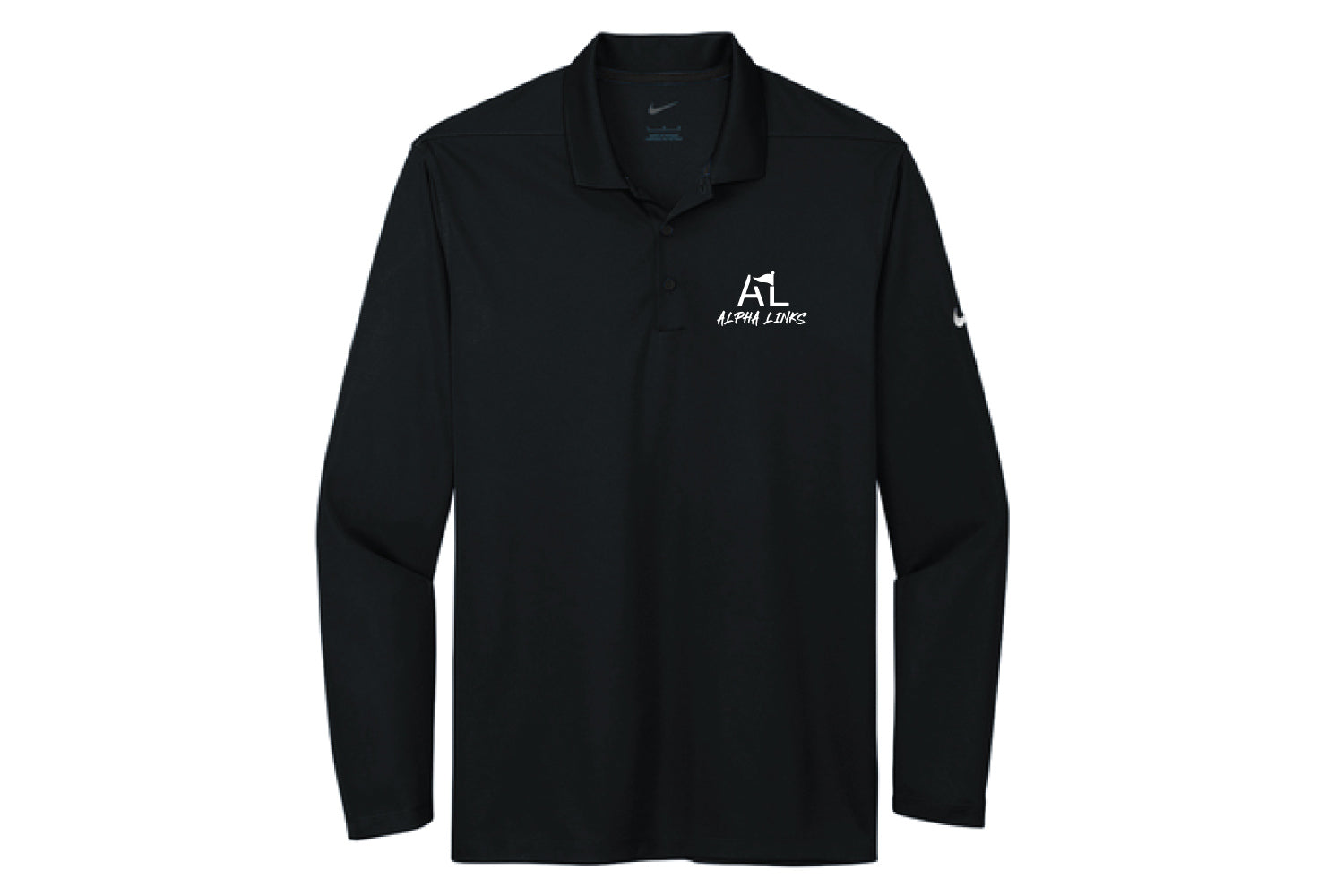 Alpha Links Nike Long Dry-Fit Polo - Black