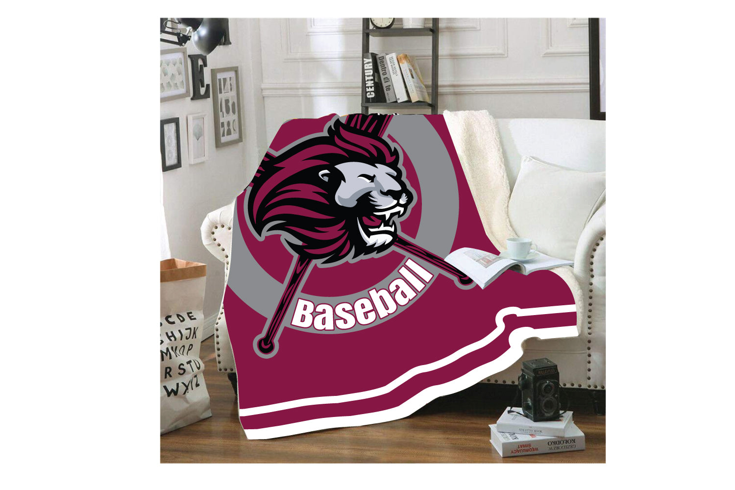 Leonia Baseball Sublimated Blanket
