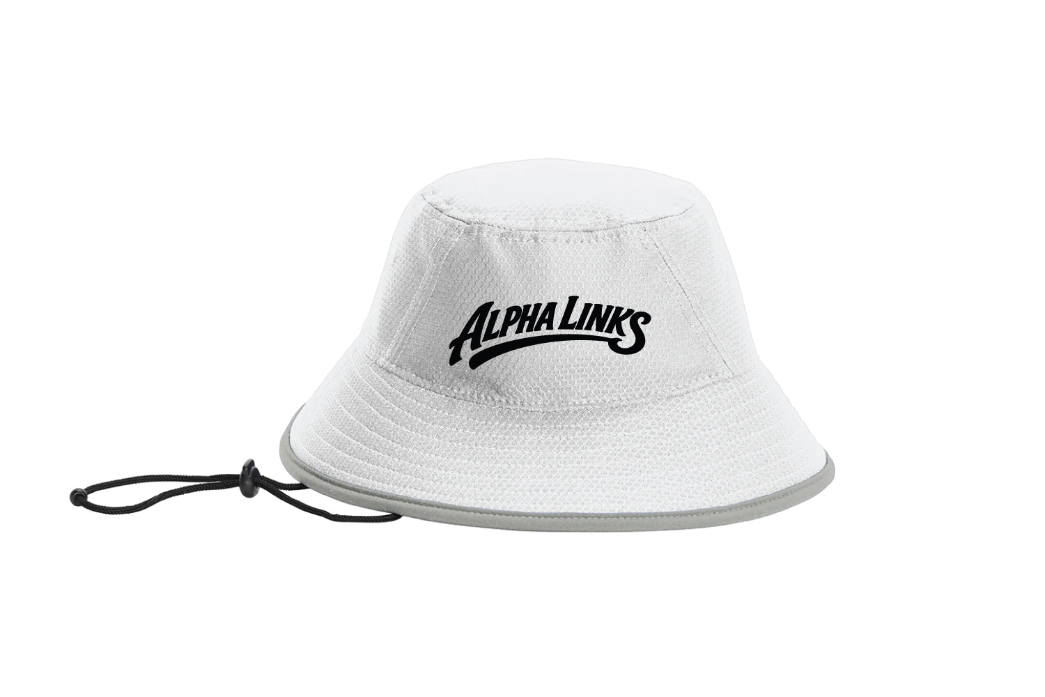 Alpha Links New Era Bucket Hat - White/Grey