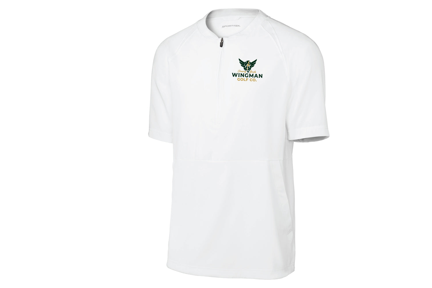 Chasing Birds Wingman Golf 1/2-Zip Short Sleeve Jacket - White
