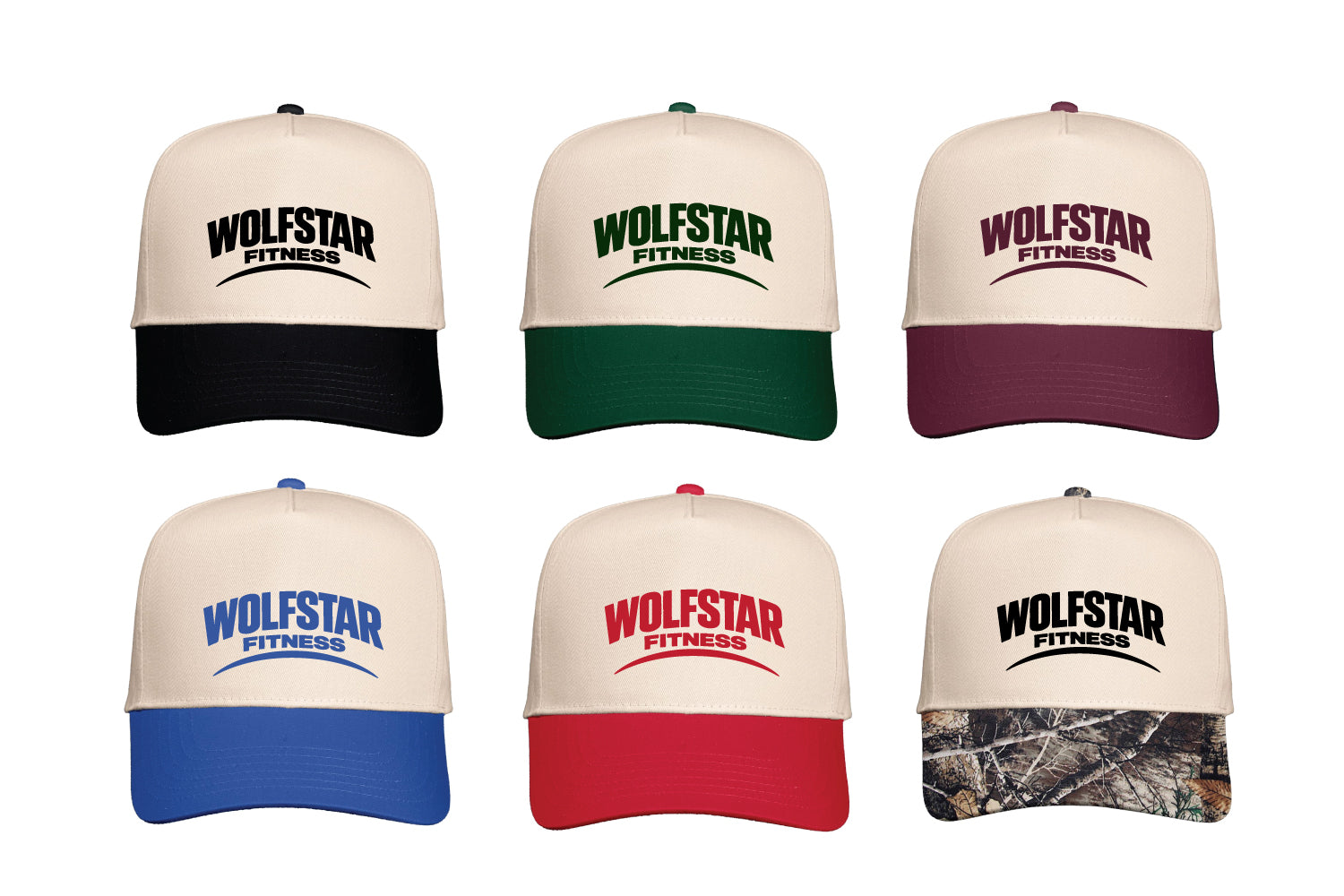 WolfStar Fitness SnapBack Cap - (Embroidered Logo Design 1) - 6 color options