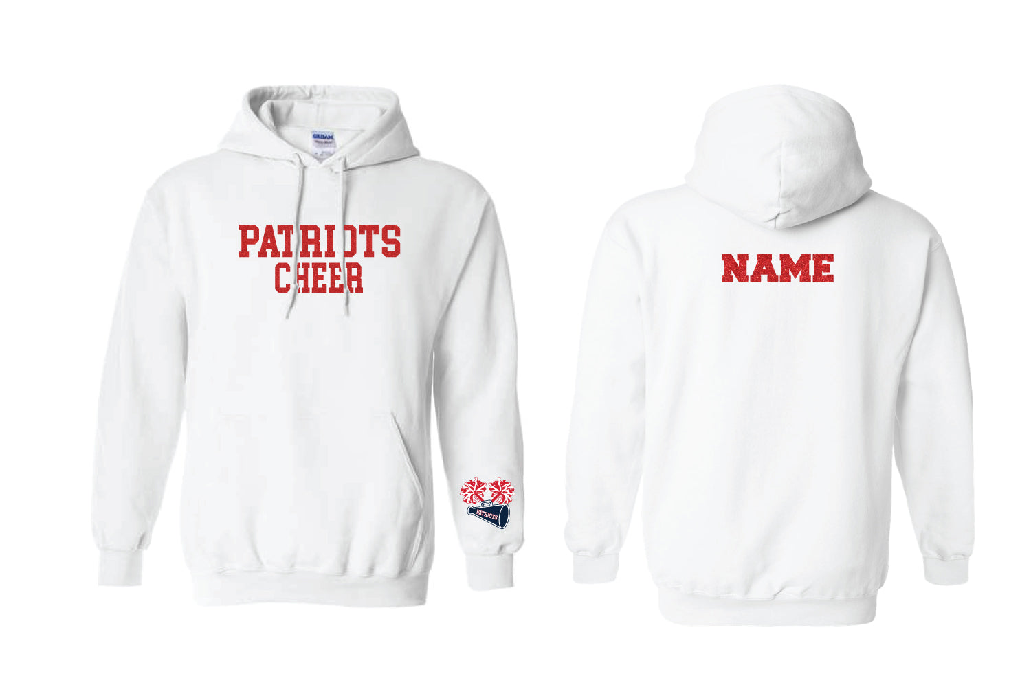 Warwick Pal Cheer Cotton Hoodie Sparkle Design - White