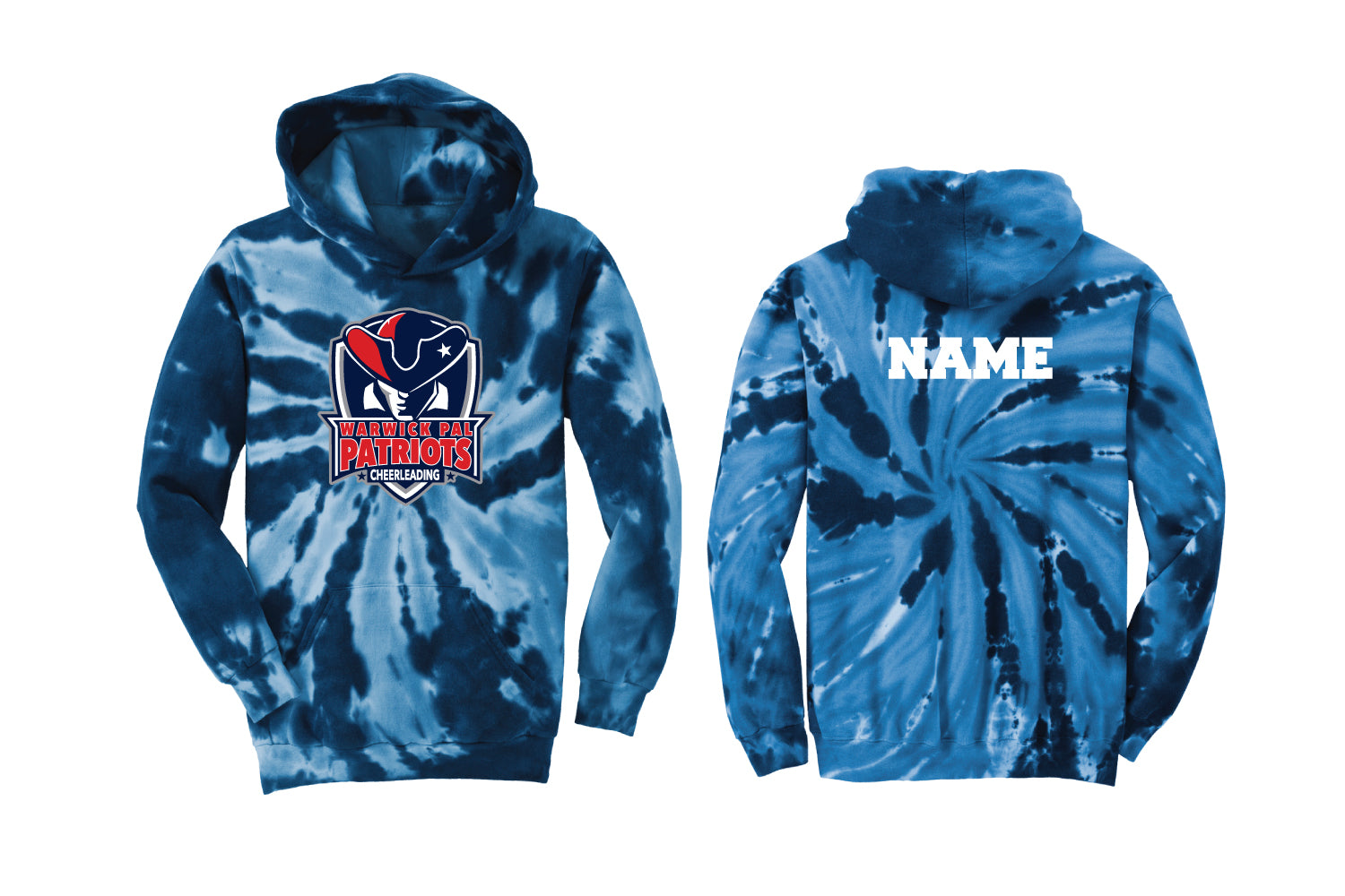 Warwick Pal Cheer Cotton Youth Tie-Dye Hoodie - Navy