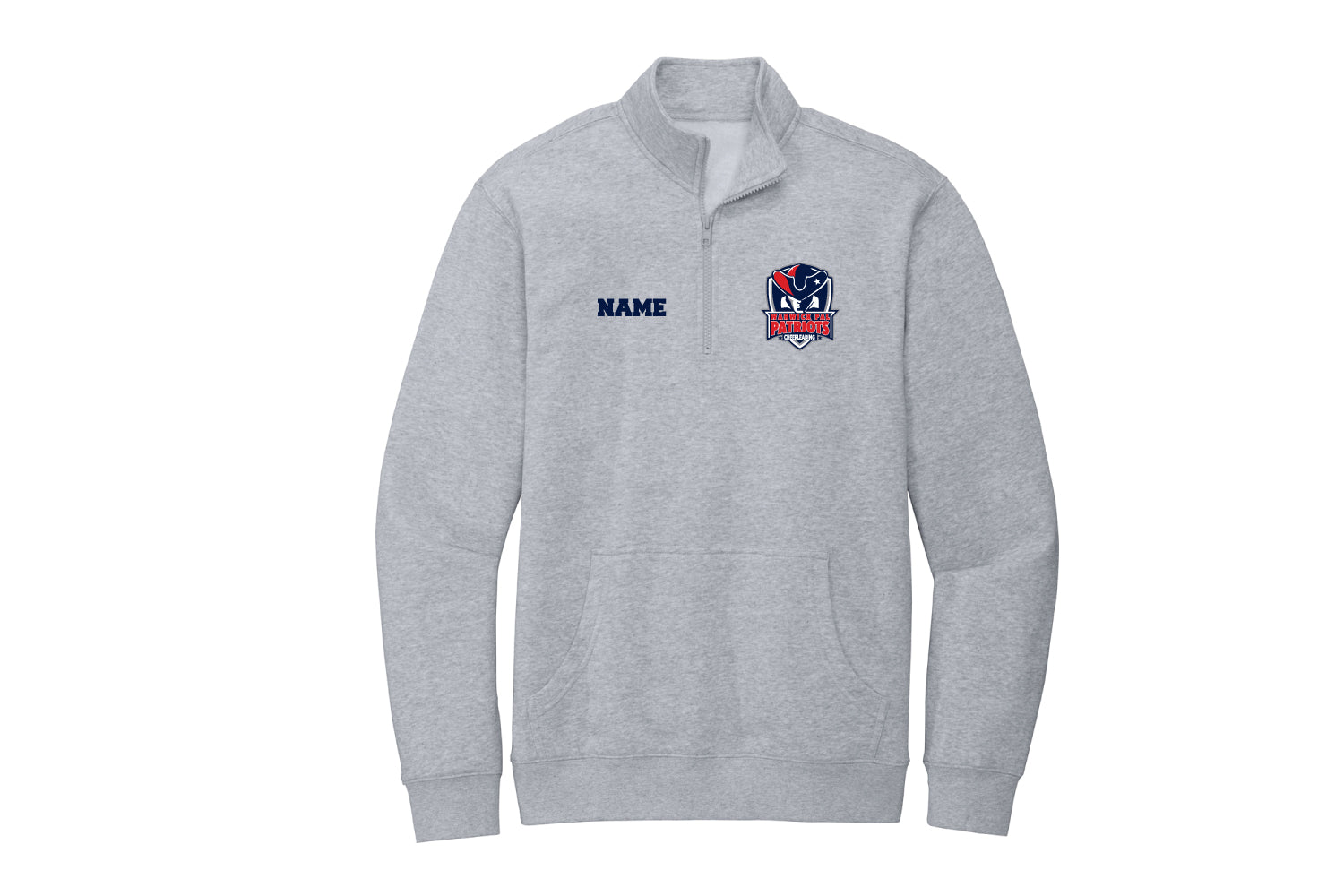 Warwick Pal Patriots Cheer Unisex Fleece Qtr Zip - Grey