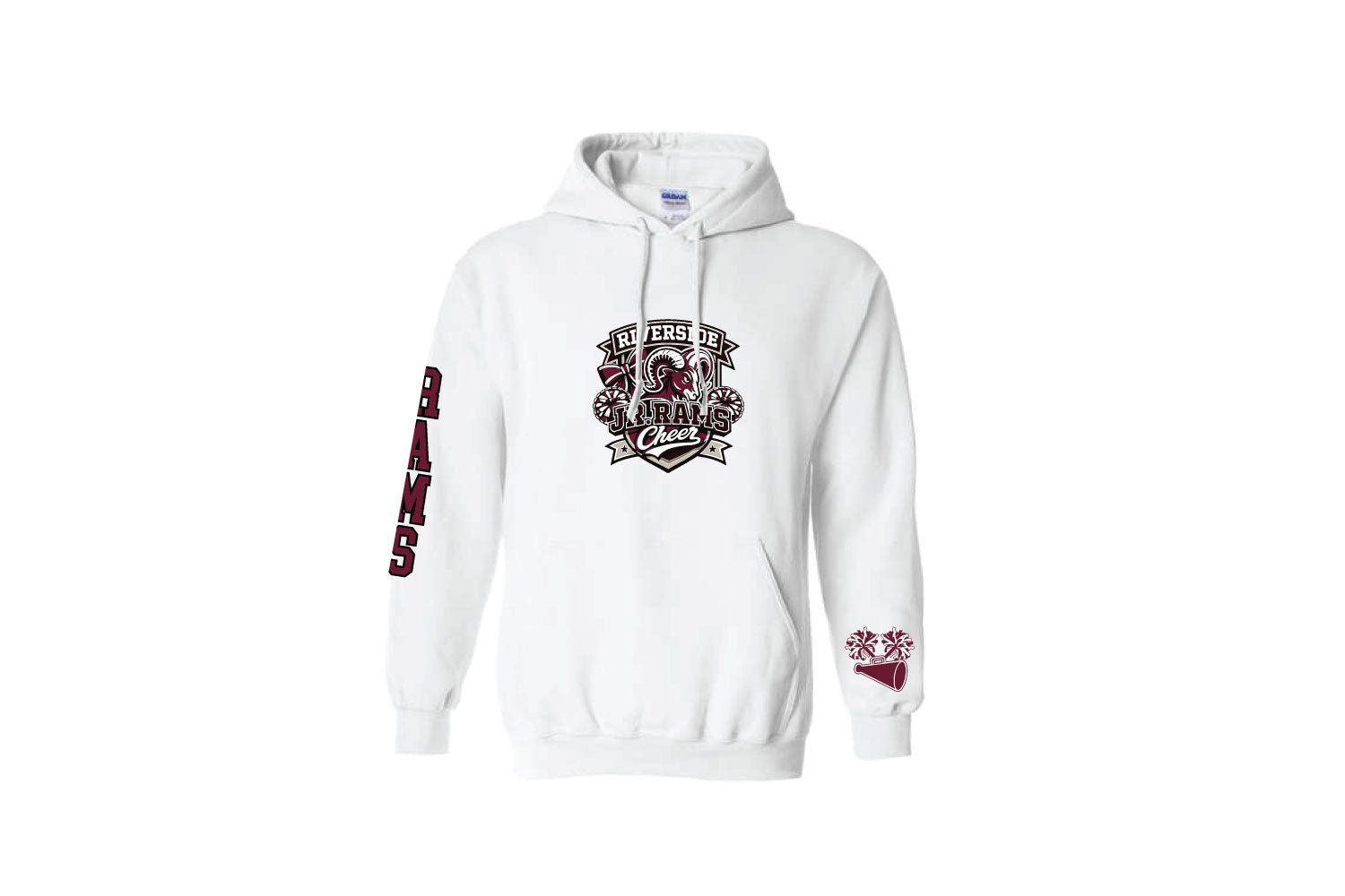 Riverside Rams Cheer Cotton Hoodie - White