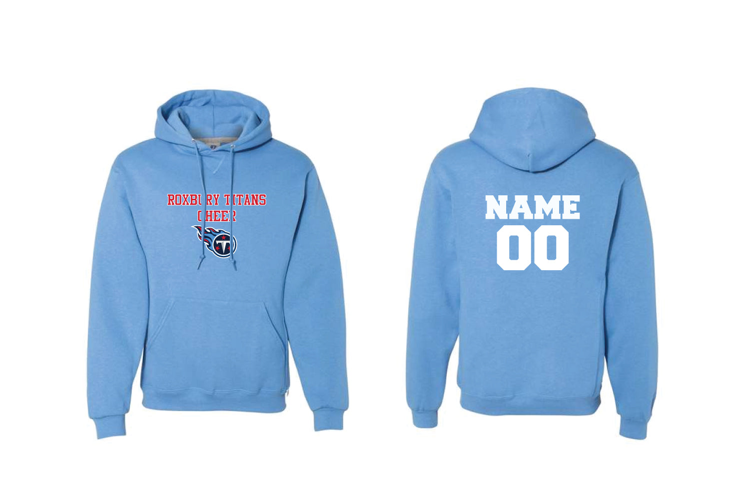 Roxbury Titans Cheer Cotton Hoodie - Carolina Blue