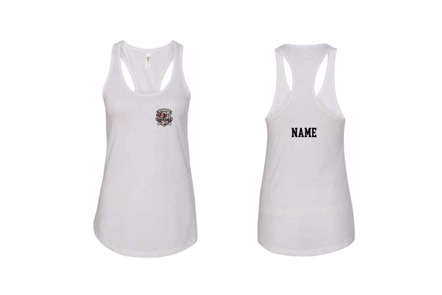 Riverside Rams Cheer Women's Cotton Racerback Tank Top - White